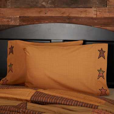 Stratton Standard Pillow Case w/Applique Star Set of 2 21x30 VHC Brands - The Fox Decor